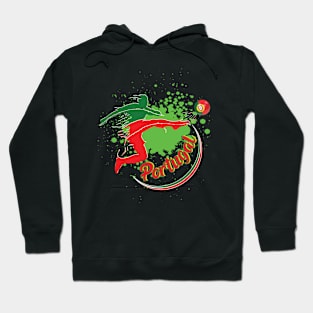 super Splash Fußballer für Portugal Hoodie